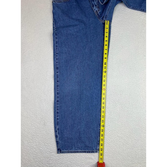 Levis Premium Baggy Dad Jeans Womens 31 Blue Medium Wash High Rise Denim Wide - Picture 16 of 16